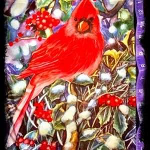 Winter Berry Cardinal Yard Flad